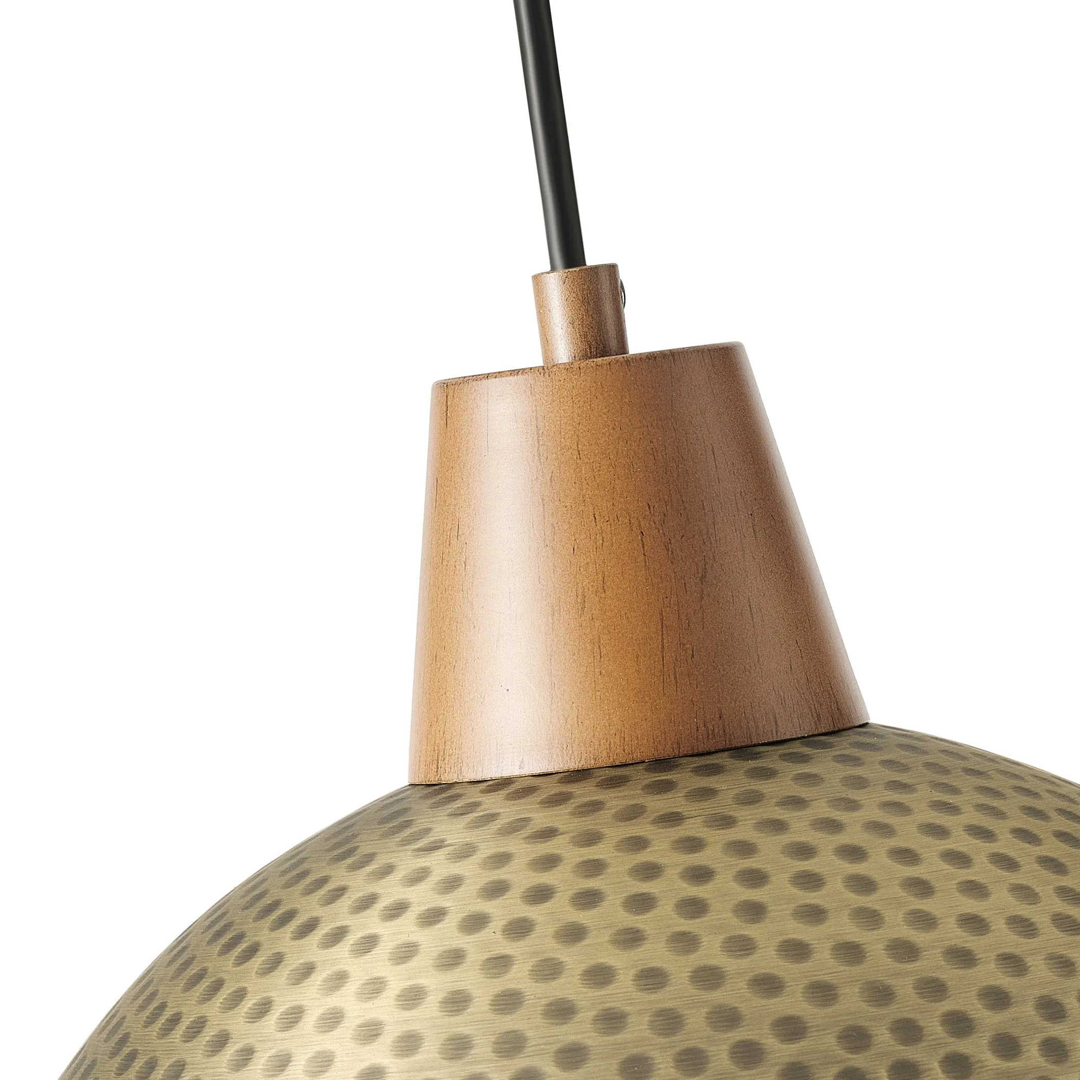 1-Light Imitation Wood Polka Dot Pendant Lighting