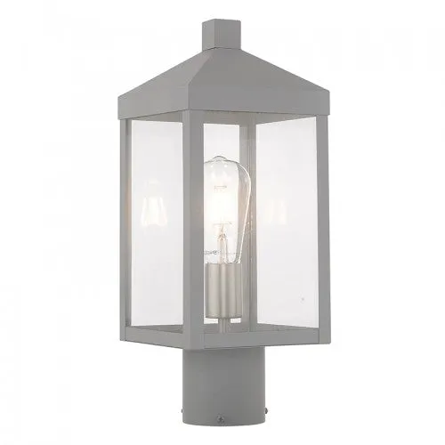 1 Lt Nordic Gray Post Top Lantern