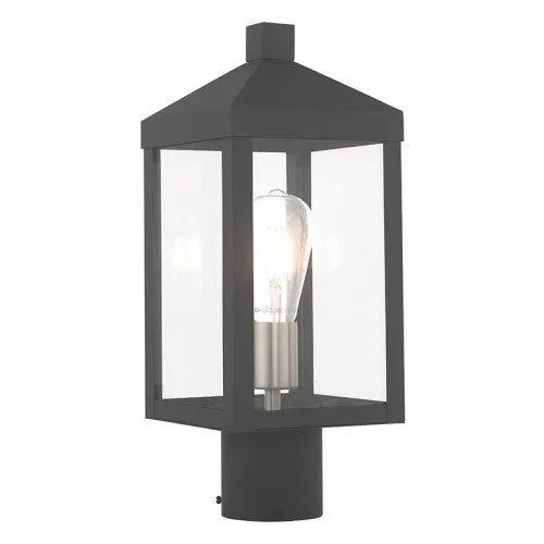 1 Lt Scandinavian Gray Post Top Lantern