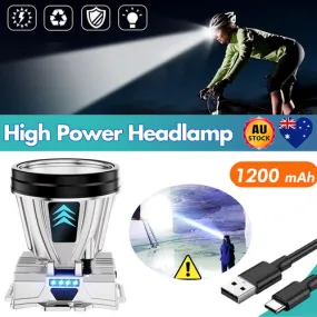 1200 MAH Super Bright Rechargeable High Power Headlamp German XPG-High-Power Powerful