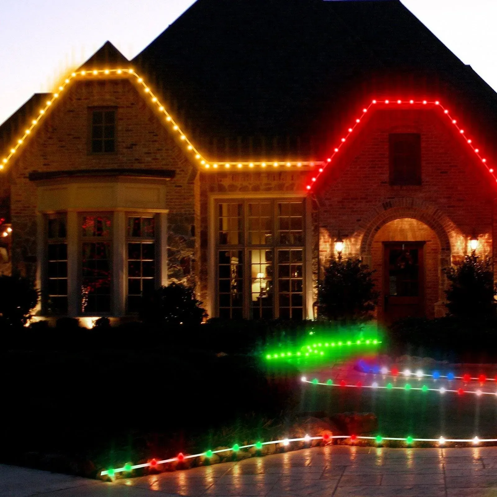 120V Twinkle RGB LED Rope Light Remote Control Dynamic Color Modes