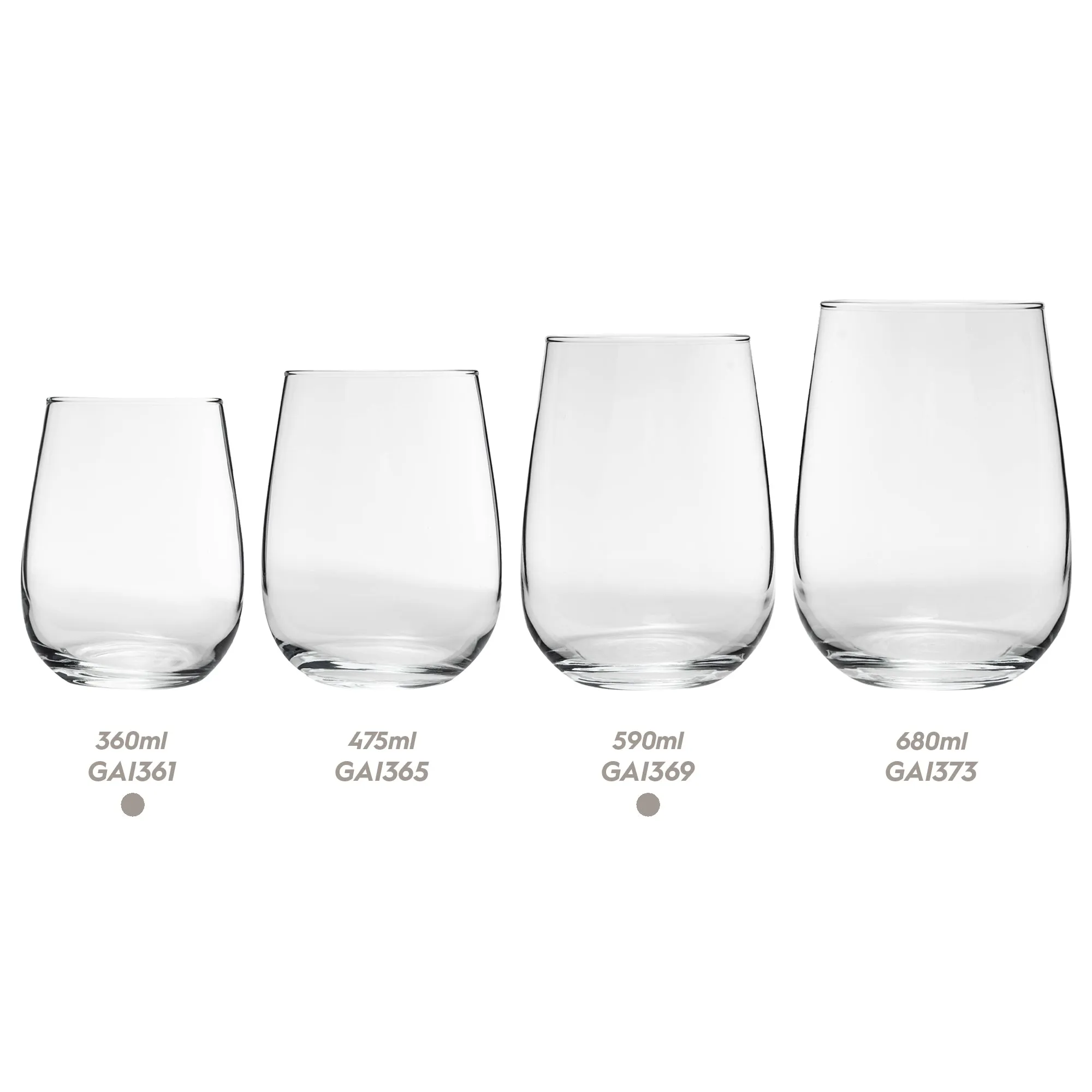 12pc Gaia Stemless Red & White Wine Stemware Set - By LAV