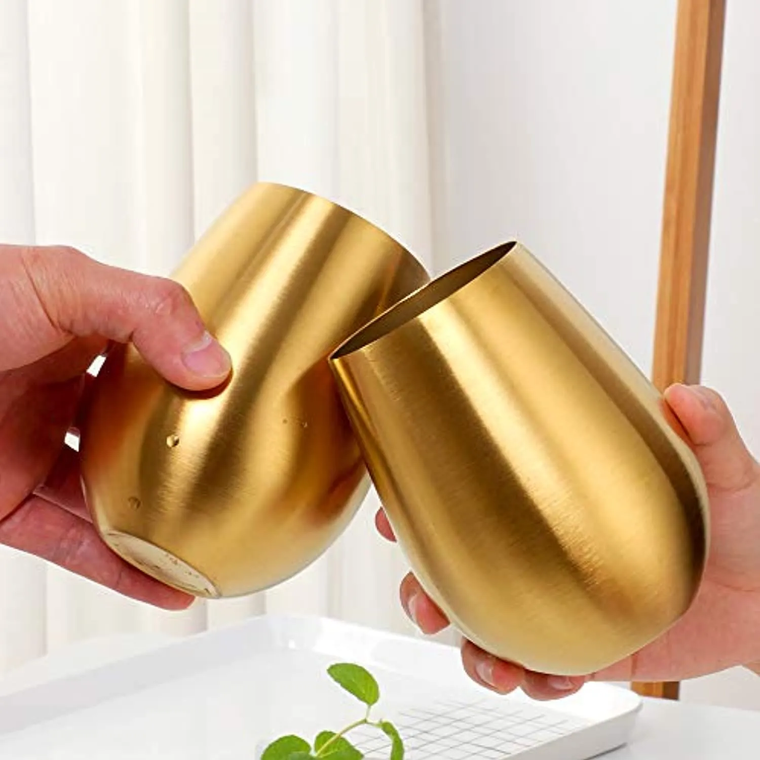 17 oz Stainless Steel Stemless Wine Glass (Gold)