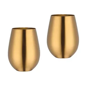 17 oz Stainless Steel Stemless Wine Glass (Gold)