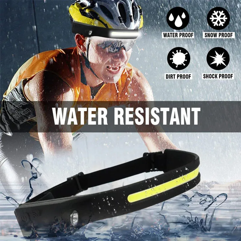 1Pcs LED Induction Headlamp USB Rechargeable Head Flashlight Powerful Camping Head Lantern Fishing Headlight