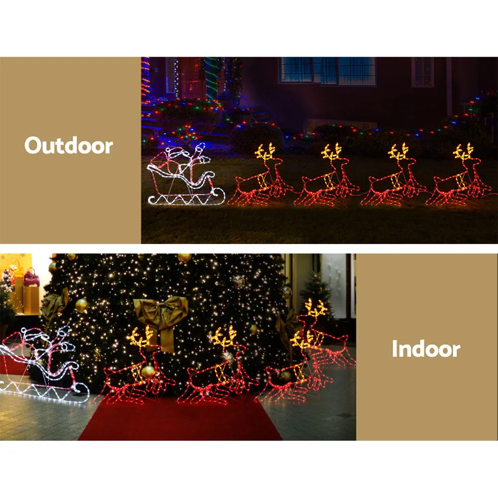 1X Christmas Lights Reindeer Sleigh 806 LED Decorations