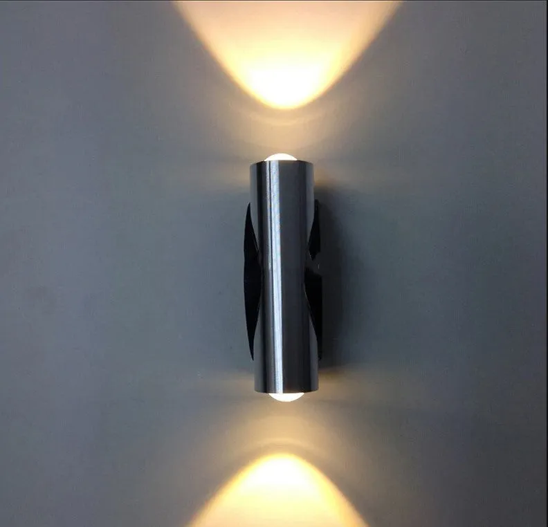 2 x 1.5w Stainless steel brushed Double sided mini outdoor wall light IP65 3000K