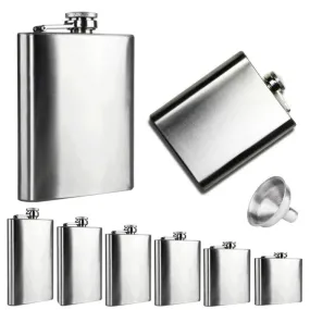 2016 Hot Sale Flask Trustworthy 1pc 10 8 7 6 5 4 oz Stainless Steel Hip Flask Liquor Whisky Alcohol Cap Funnel Drinkware Bottle