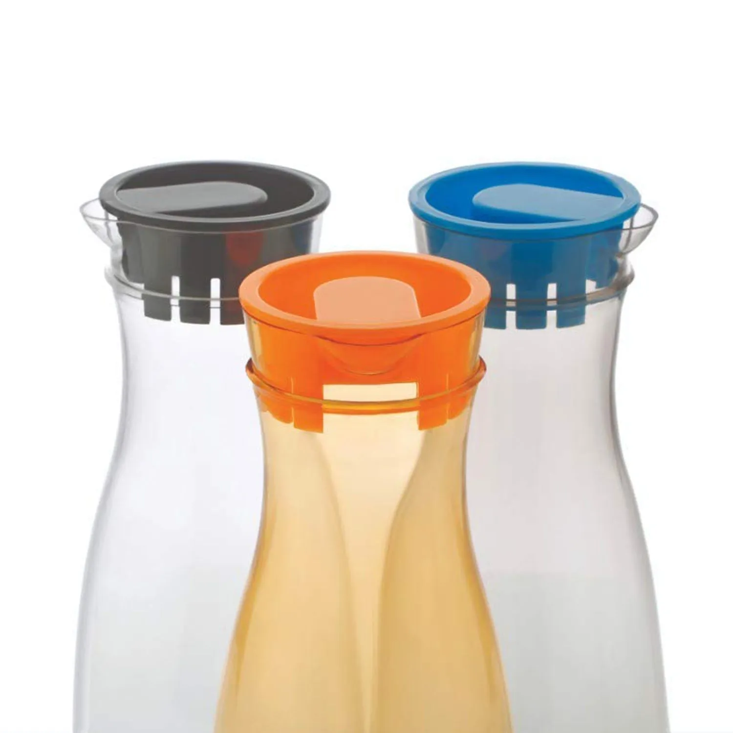 2252 1 Litre Water Juice Milk Jug with Lid Transparent (Multi Colour)