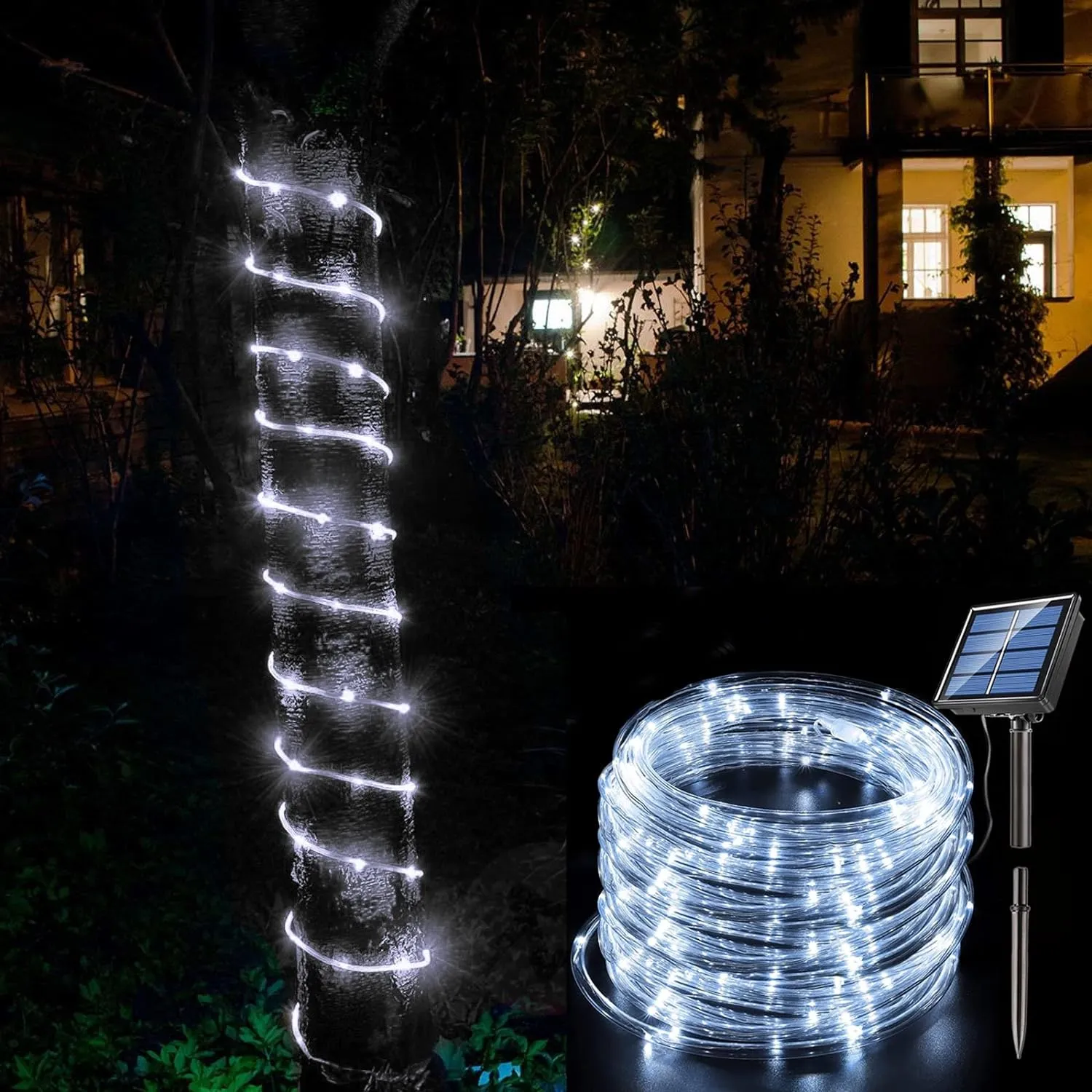 22m Solar Outdoor LED Rope Light