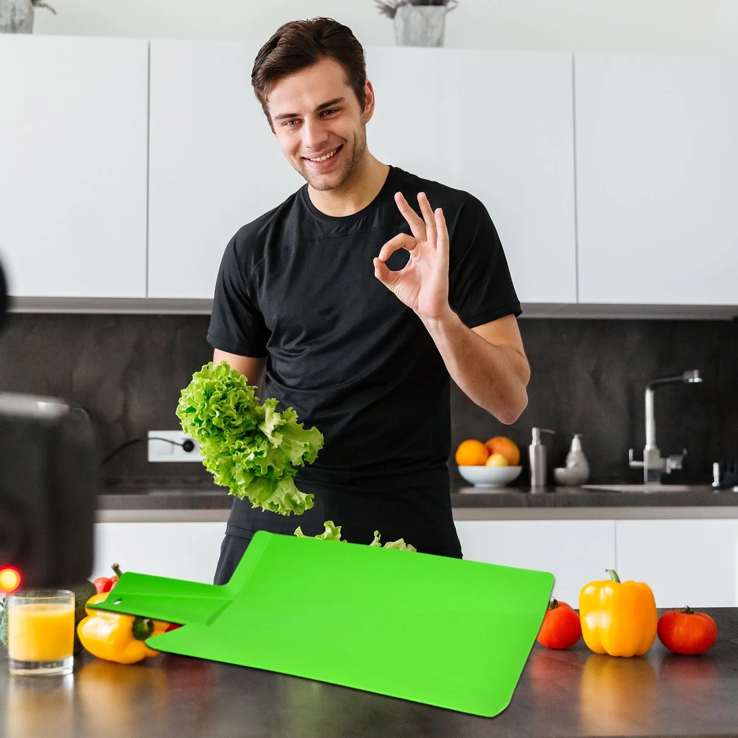 2436 Kitchen Folding Chopping Board Cutting Board Plastic Cutting Board Foldable Cutting Chopping Block Cooking Kitchen Accessories.