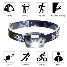 3000 Lumens Smart Sensor Head Torch Flashlight  LED Headlamp for Camping Hunting Hiking Running Walking Cycling Outdoors Light