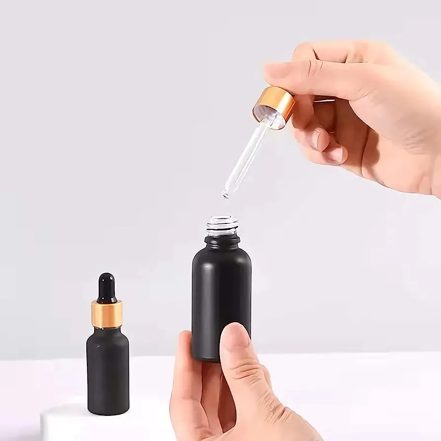 30ml Glass Dropper Bottle Black with Pipette Lid