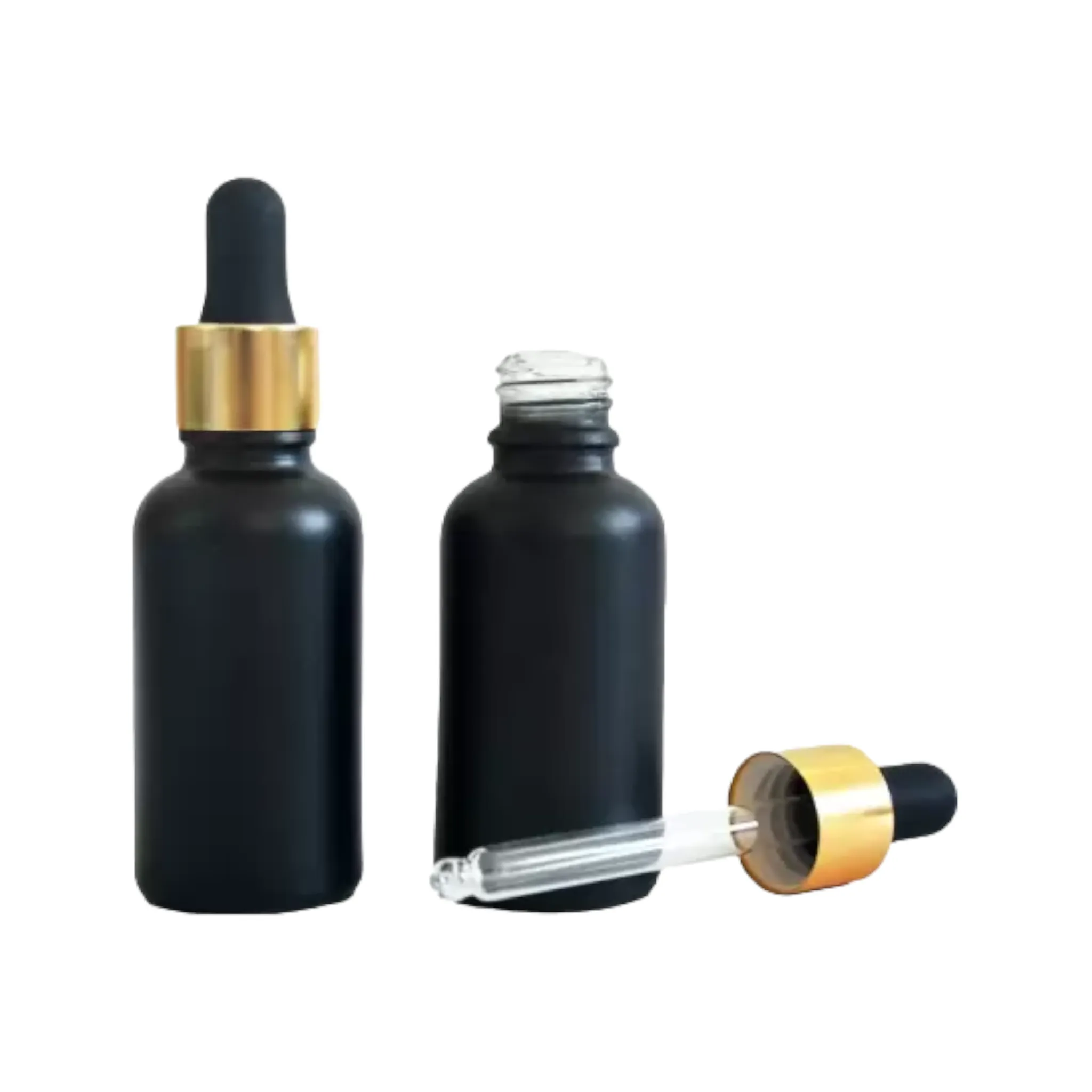 30ml Glass Dropper Bottle Black with Pipette Lid