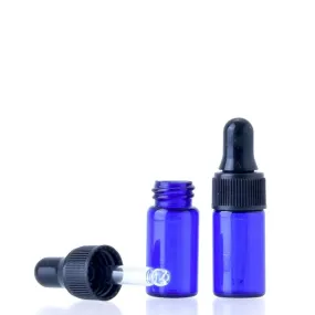 3ml Cobalt Blue Glass Dropper Bottles (Pk 5)