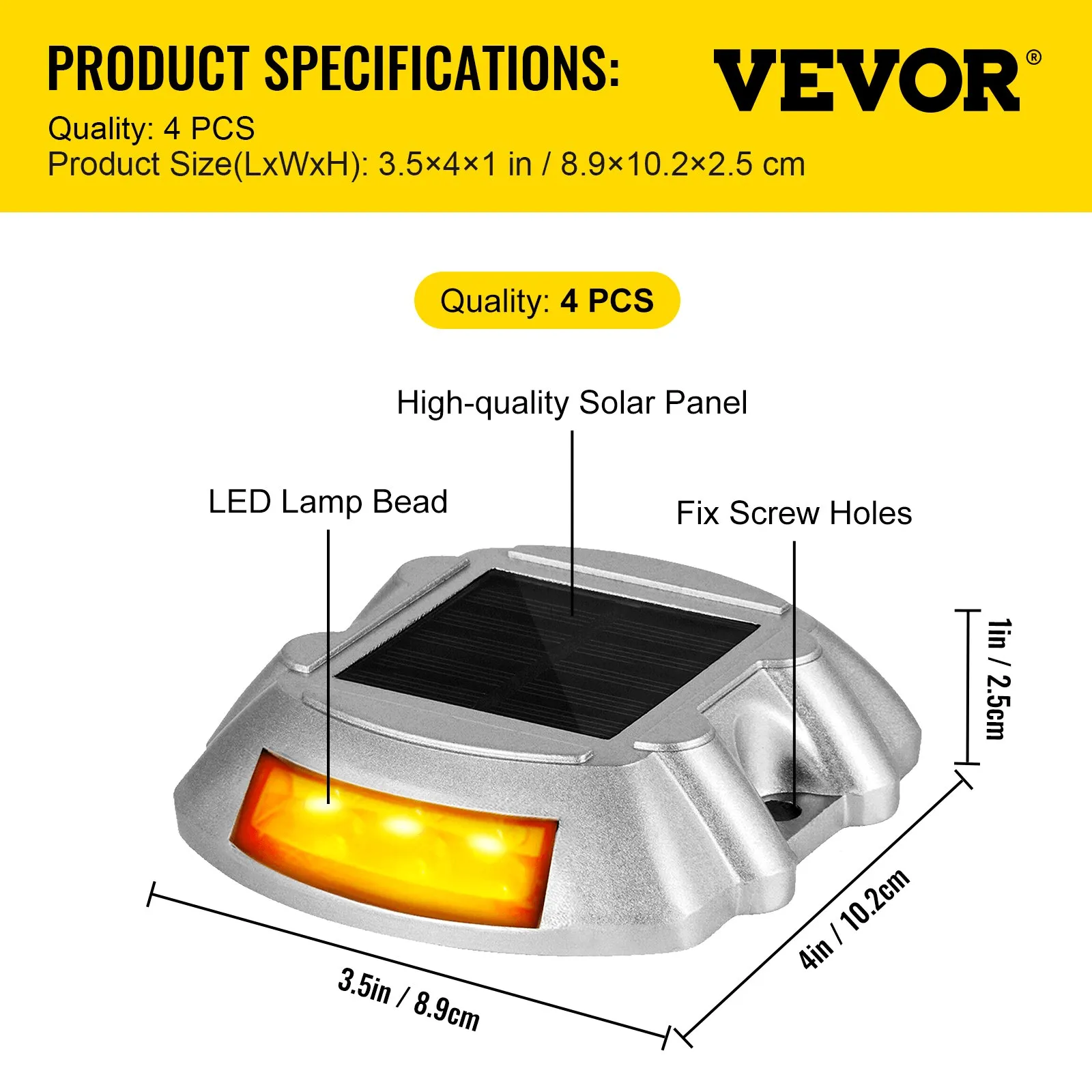 4-Pack  Solar Pathway Lighting - LED Bright Orange