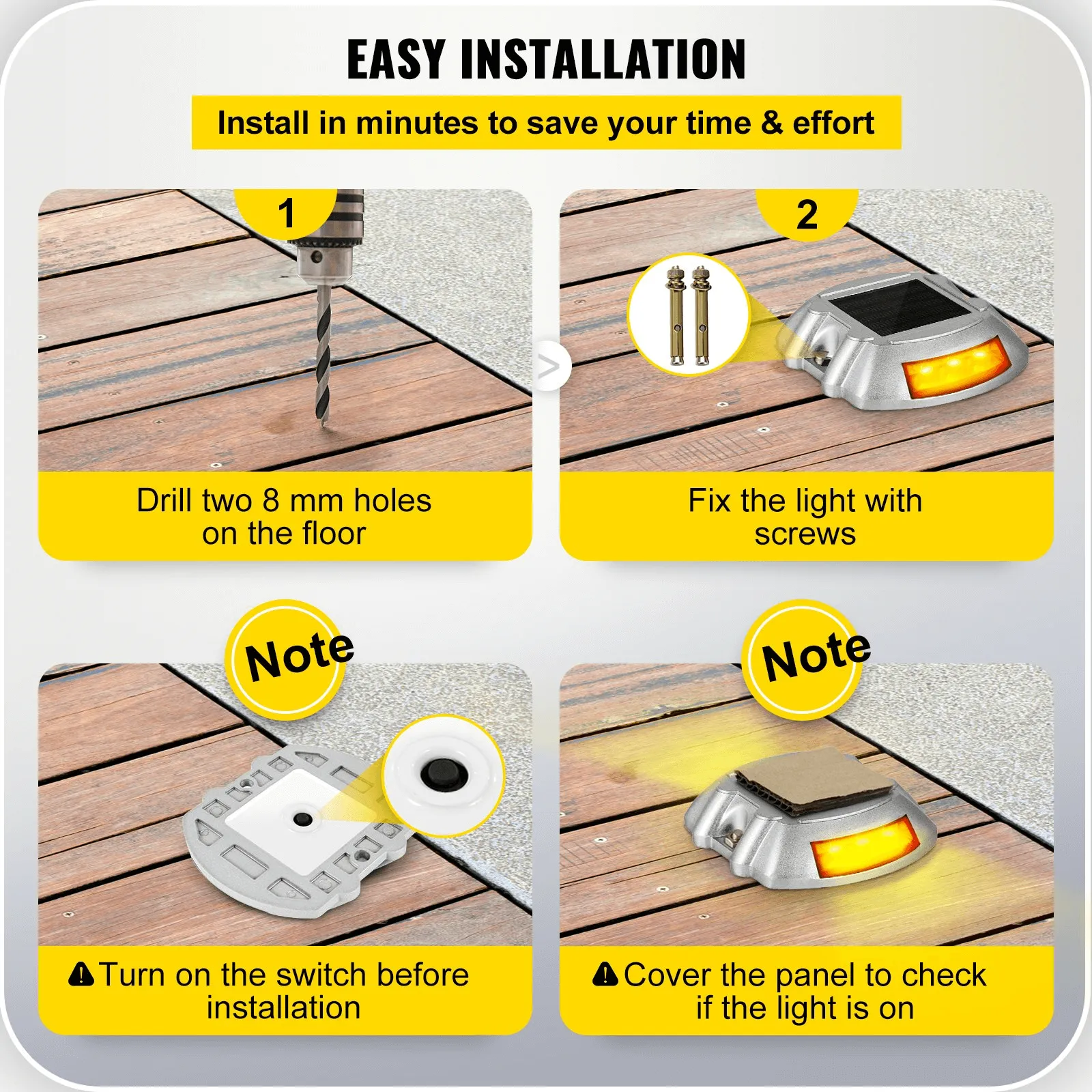 4-Pack  Solar Pathway Lighting - LED Bright Orange