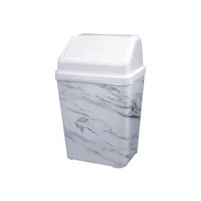 4L Plastic Waste Bin Marble Print Nu Ware