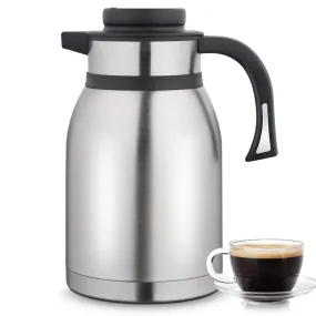 68 Oz Thermal Coffee Carafe, Double Walled Vacuum Insulated Thermos for Keeping Hot, Heat & Cold Retention, 2 Liter Stainless Steel Thermal Pot Flask for Coffee, Water, Tea, Hot Beverage