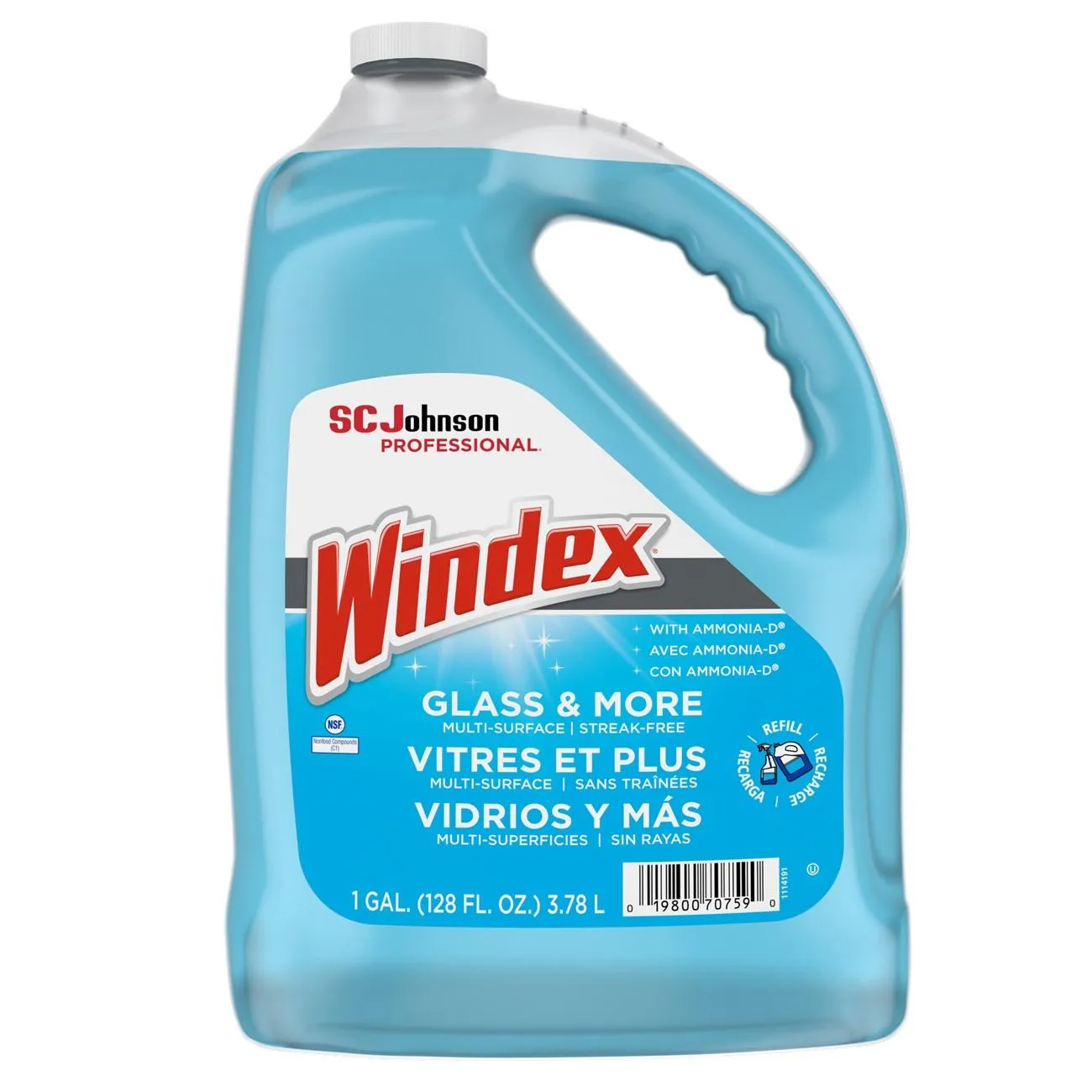 696503 Windex Glass Cleaner, 1 gal, Bottle, Blue, Floral, Liquid-RTU