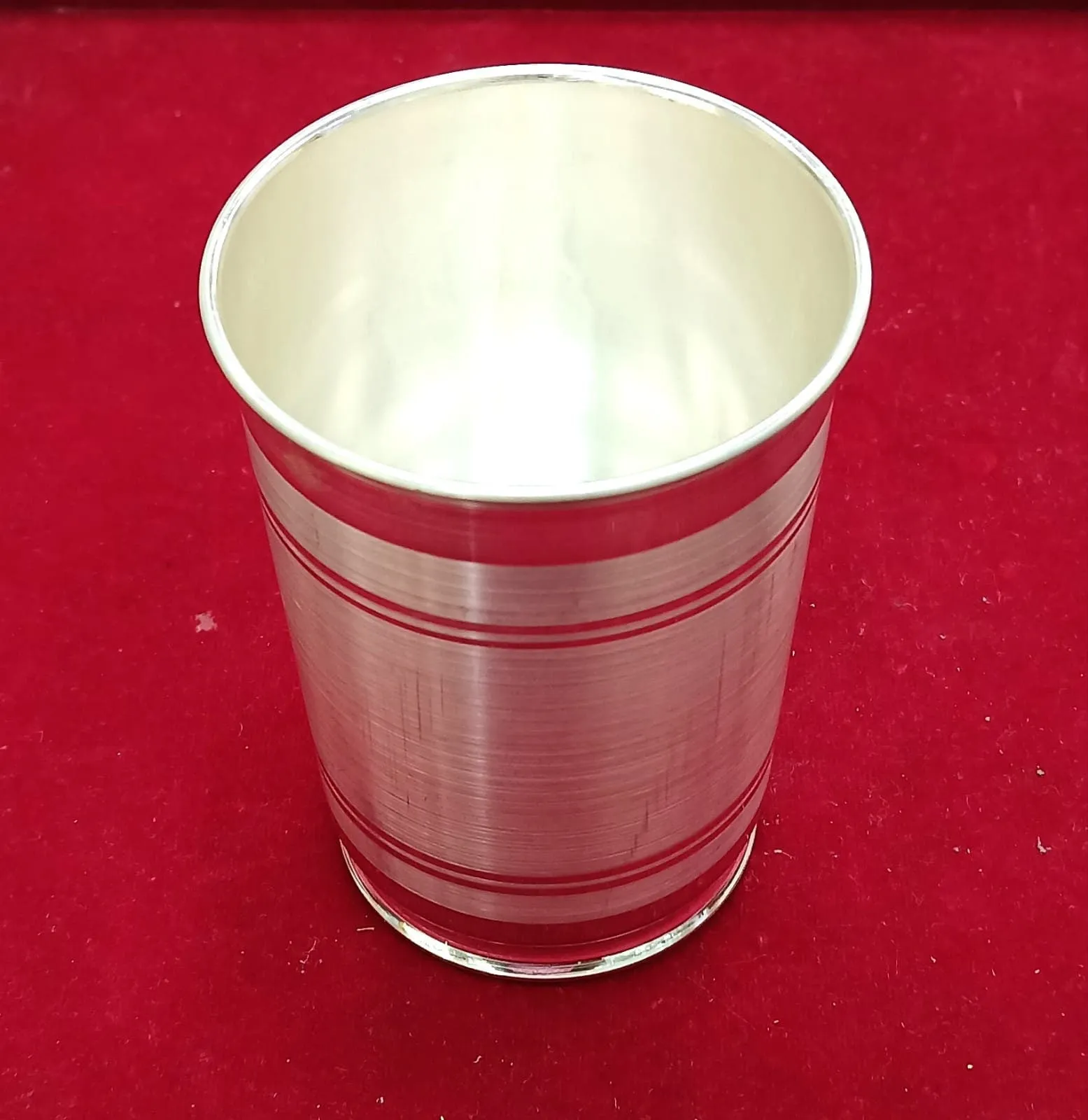 999 fine pure silver glass tumbler handmade water / milk / cup gifting silver utensils or silver vessel - 3.9 inch size, 72 gram approx