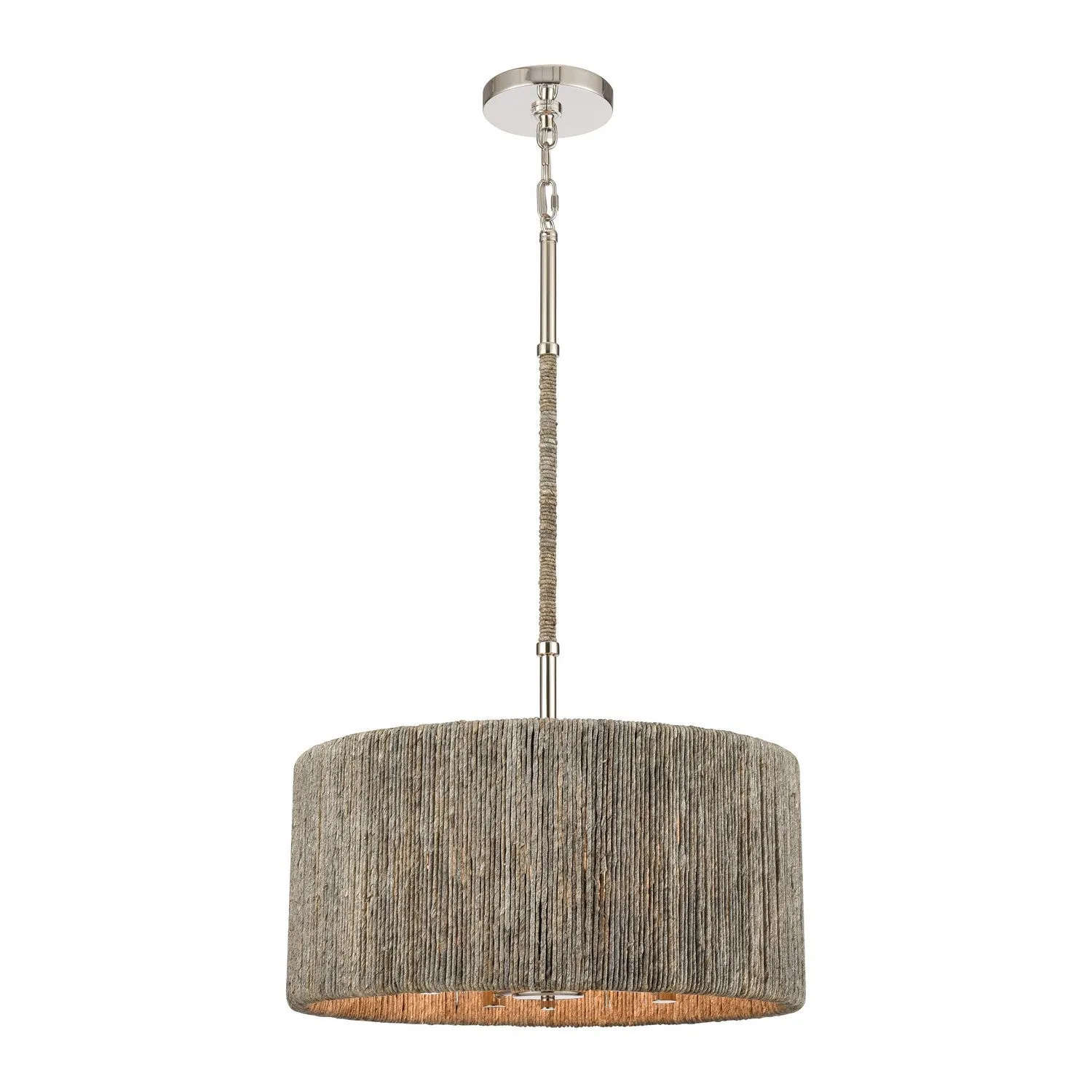 Abaca 4-Light Chandelier in Polished Nickel