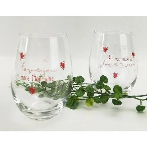 All You Need is Love Wine Glass Set of 2