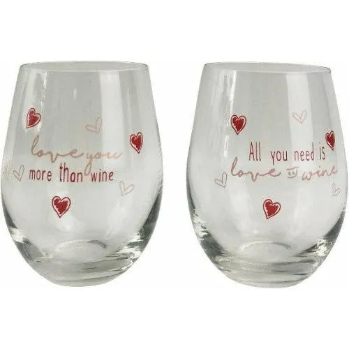 All You Need is Love Wine Glass Set of 2