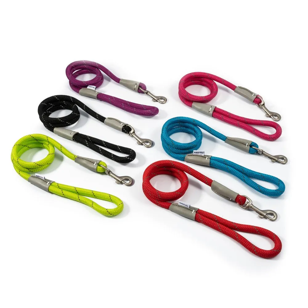 Ancol Viva Rope Lead Reflective Blue 1.07m X 12mm