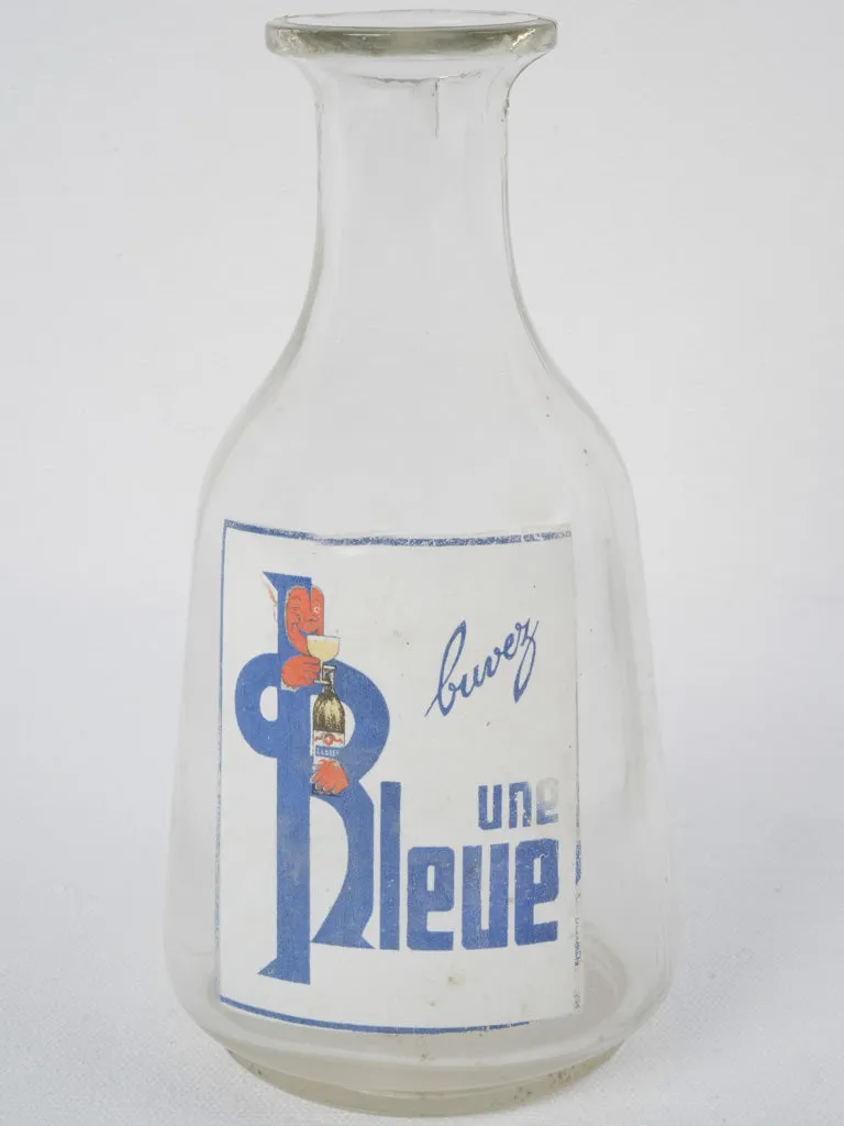 Antique Absinthe carafe - 'buvez une bleue' - 8¼"