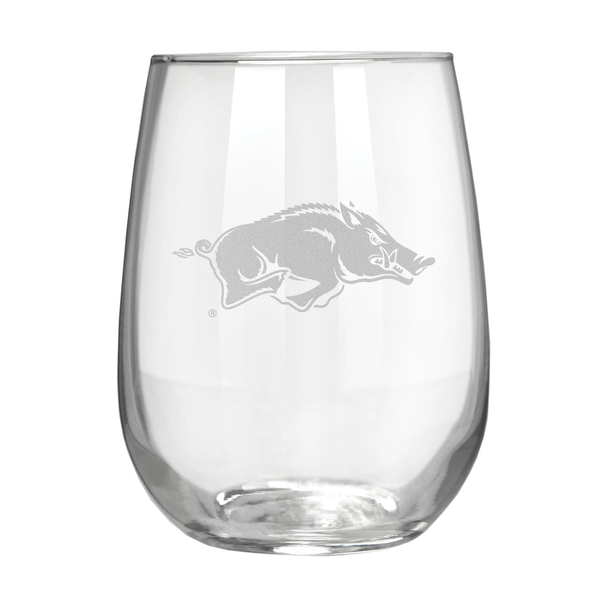 Arkansas Razorbacks 17 oz. Stemless Wine Glass