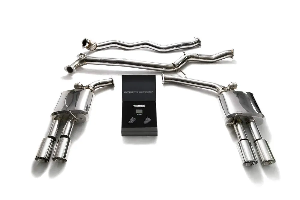 ARMYTRIX Stainless Steel Valvetronic Catback Exhaust System Quad Chrome Coated Tips Audi A4 | A5 B8 202008-202120