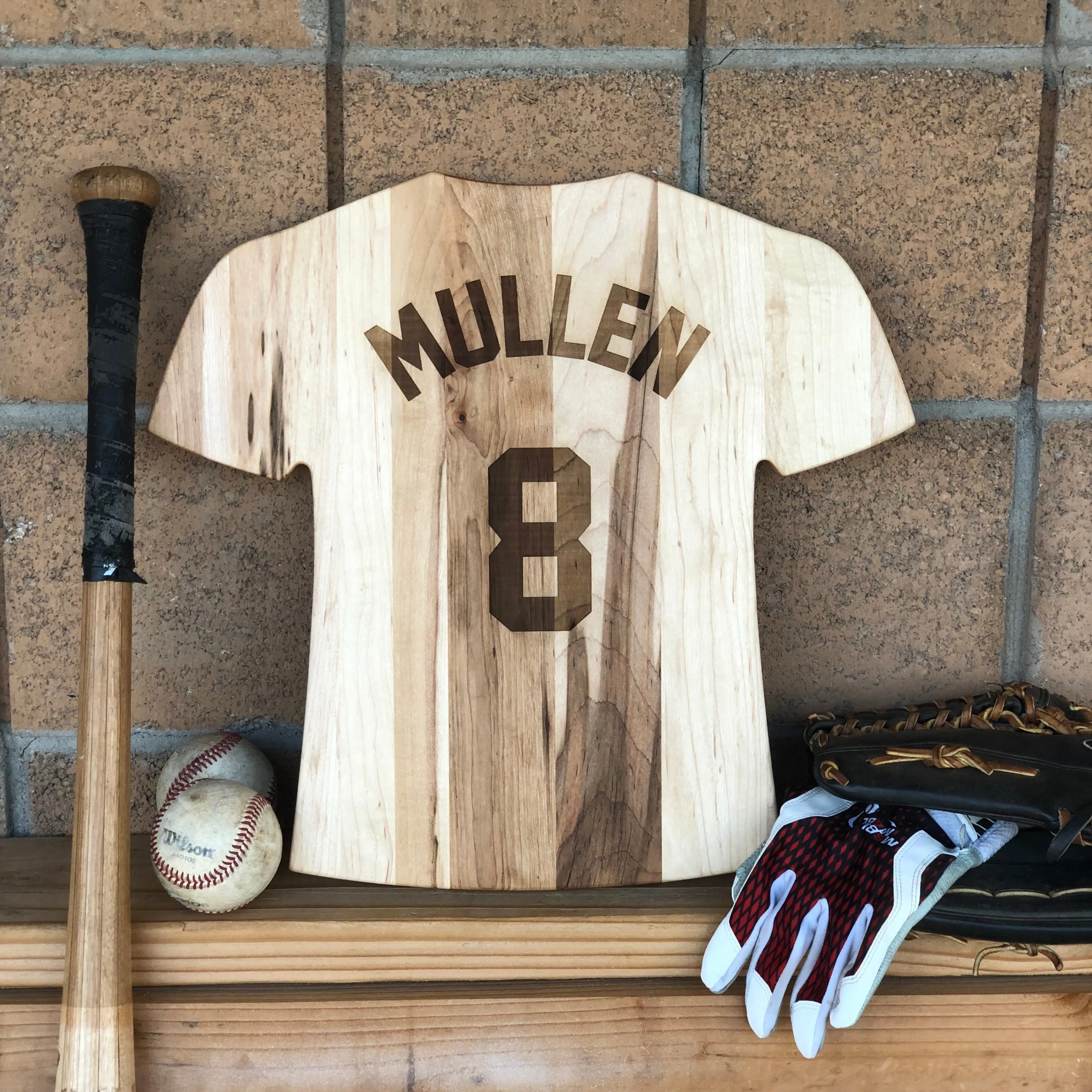 Atlanta Braves Team Jersey Cutting Board | Customize With Your Name & Number | Add a Personalized Note