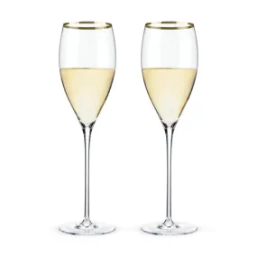 Belmont™ - Gold Rimmed Crystal White Wine Glasses (Set of 2)