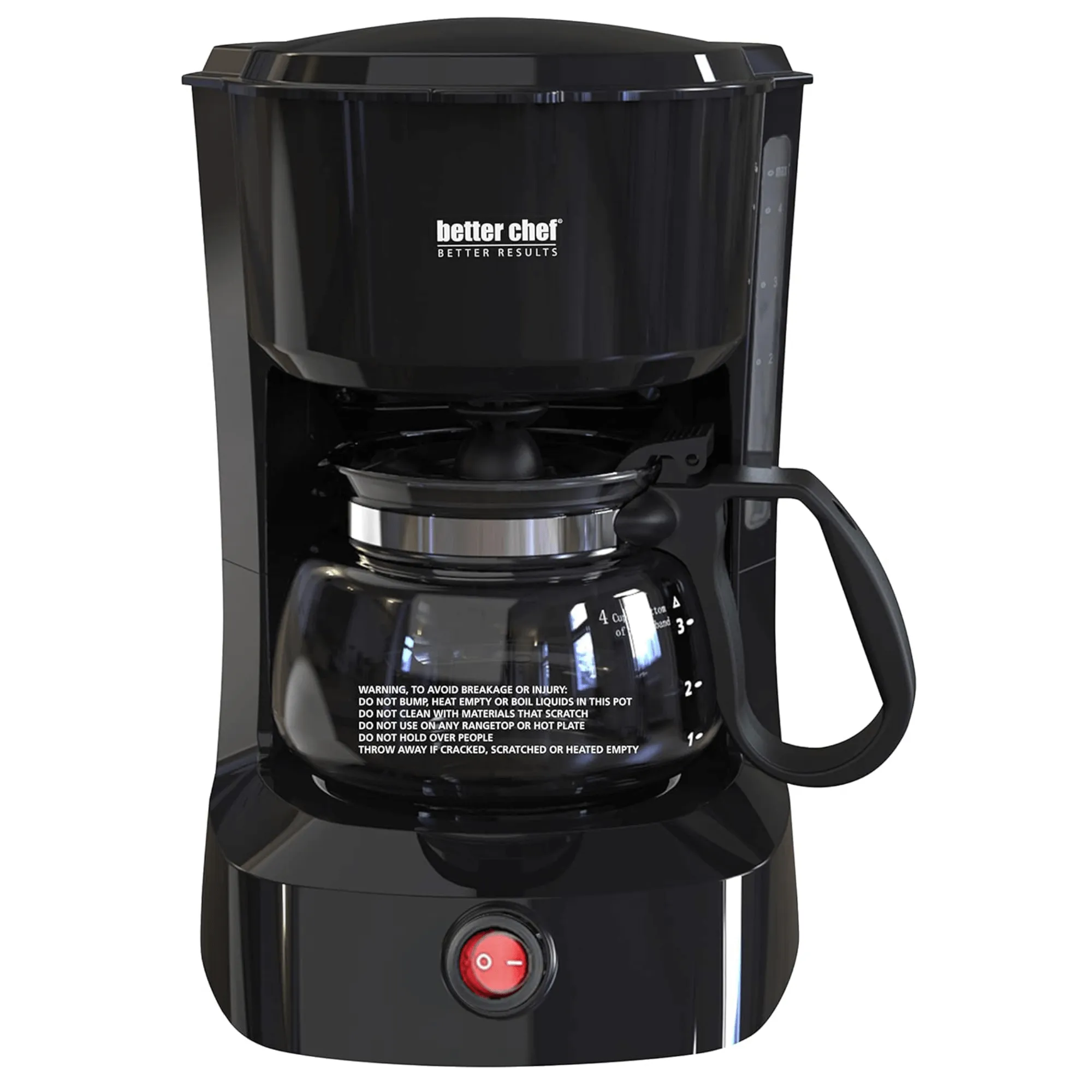 Better Chef 4-Cup Coffeemaker with Grab-A-Cup Feature