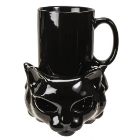 BLACK CAT TEA LIGHT MUG WARMER W/MUG C/16