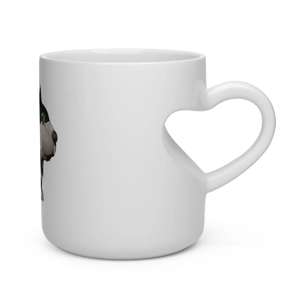 Black Dog Heart Shape Mug