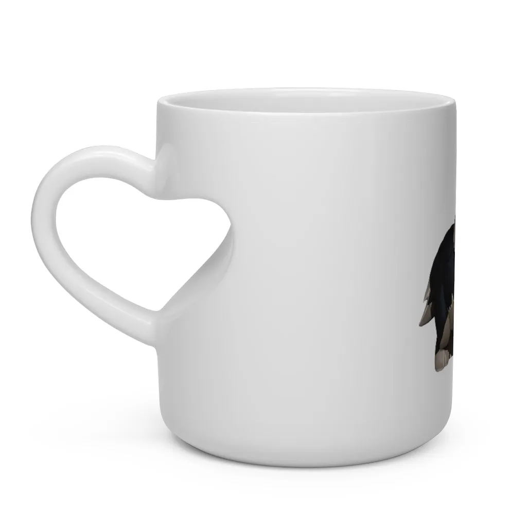 Black Dog Heart Shape Mug