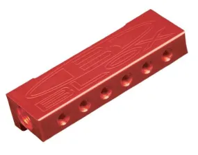 Blox Racing Billet 6-Port Vacuum Manifold Kit - Red - BXAC-00403-RD