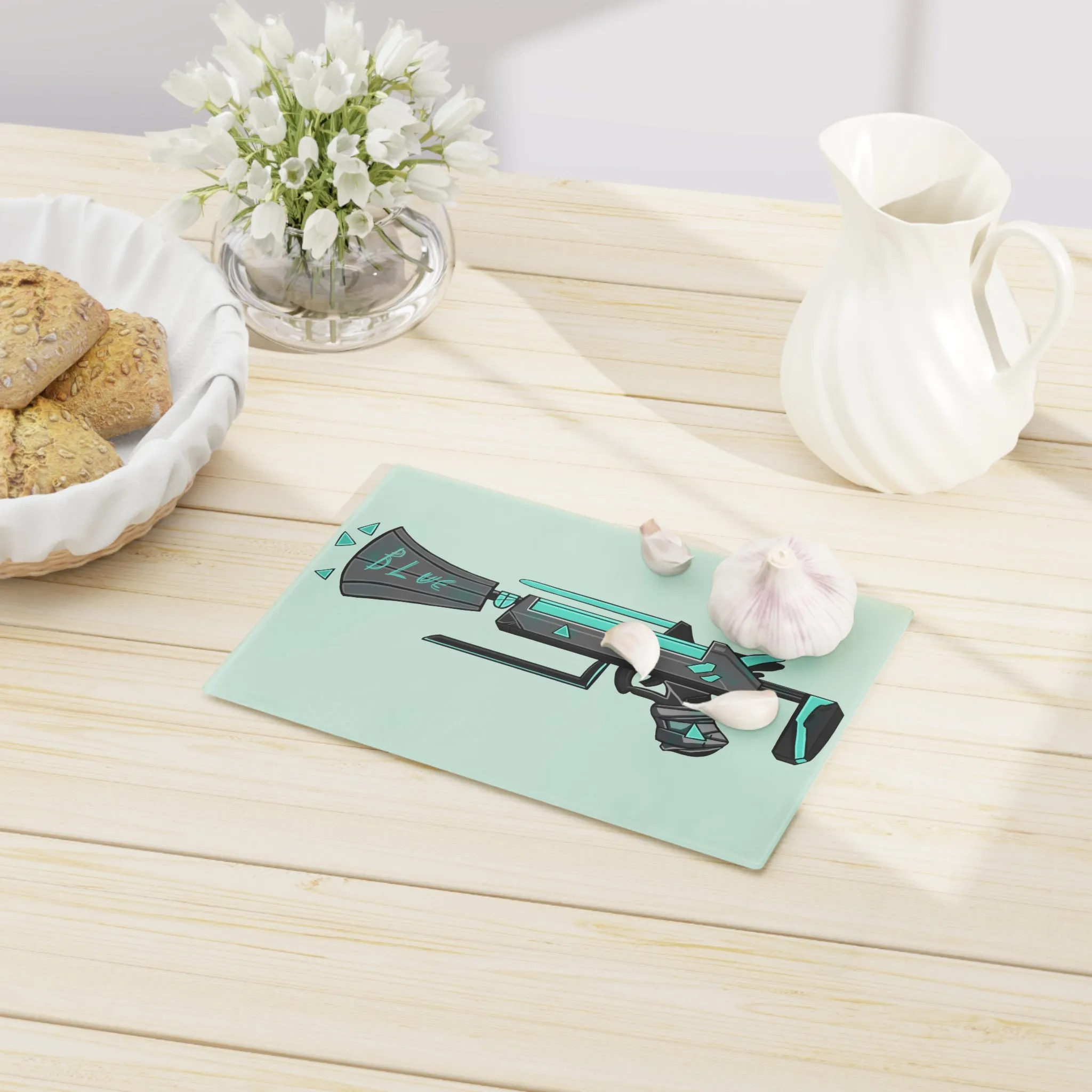 Blue Gun Cutting Board