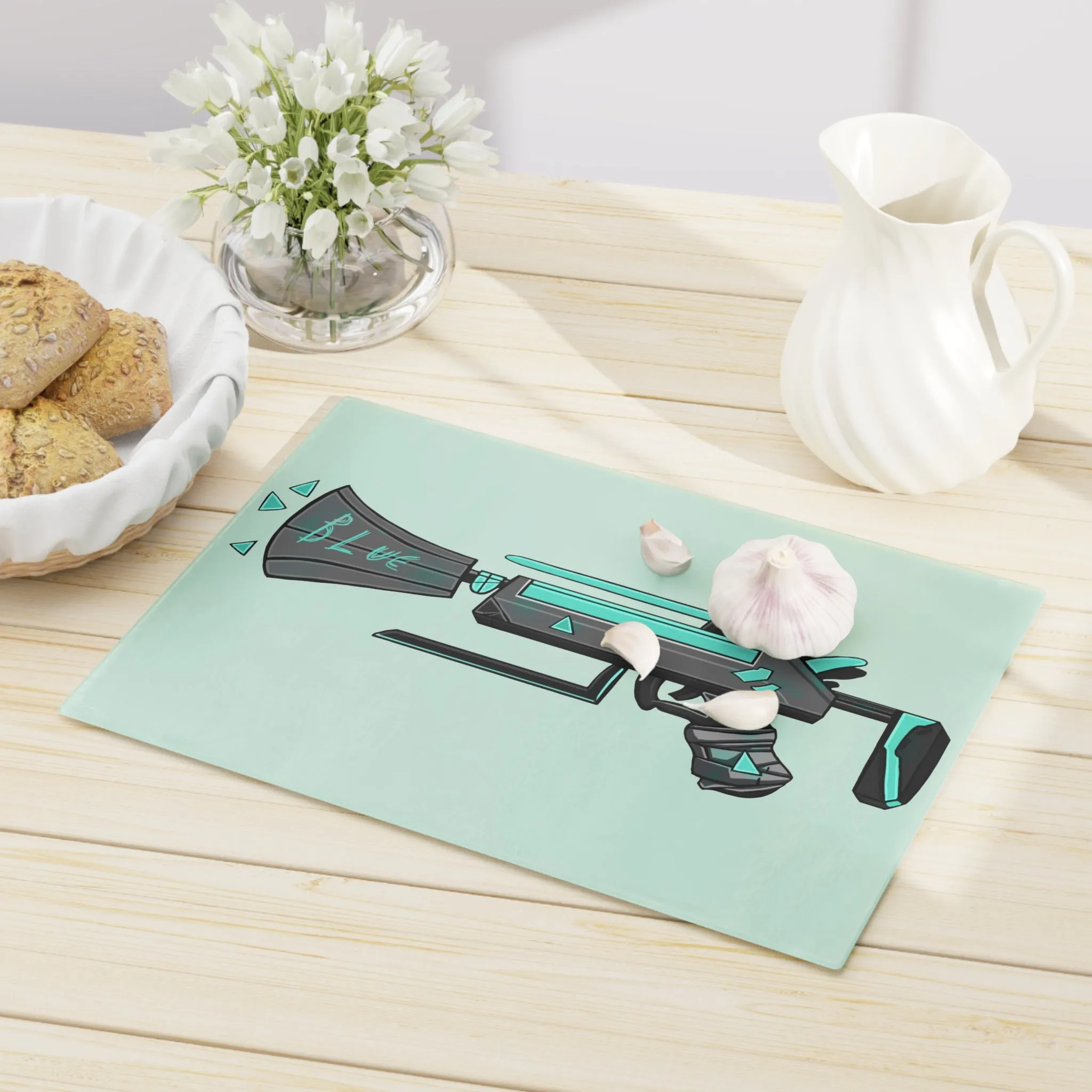 Blue Gun Cutting Board