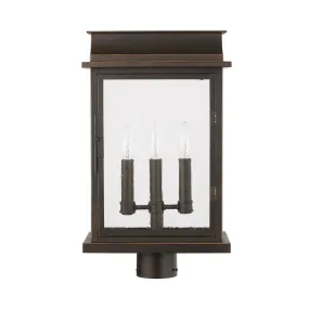 Bolton 3-Light Outdoor Post Lantern in Oiled Bronze