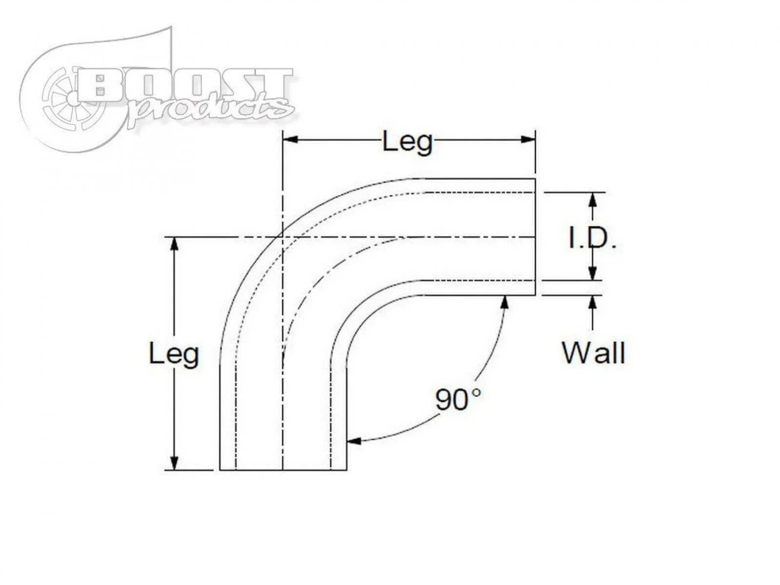 BOOST Products Silicone Elbow 90 Degrees, 19mm (3/4") ID, Black