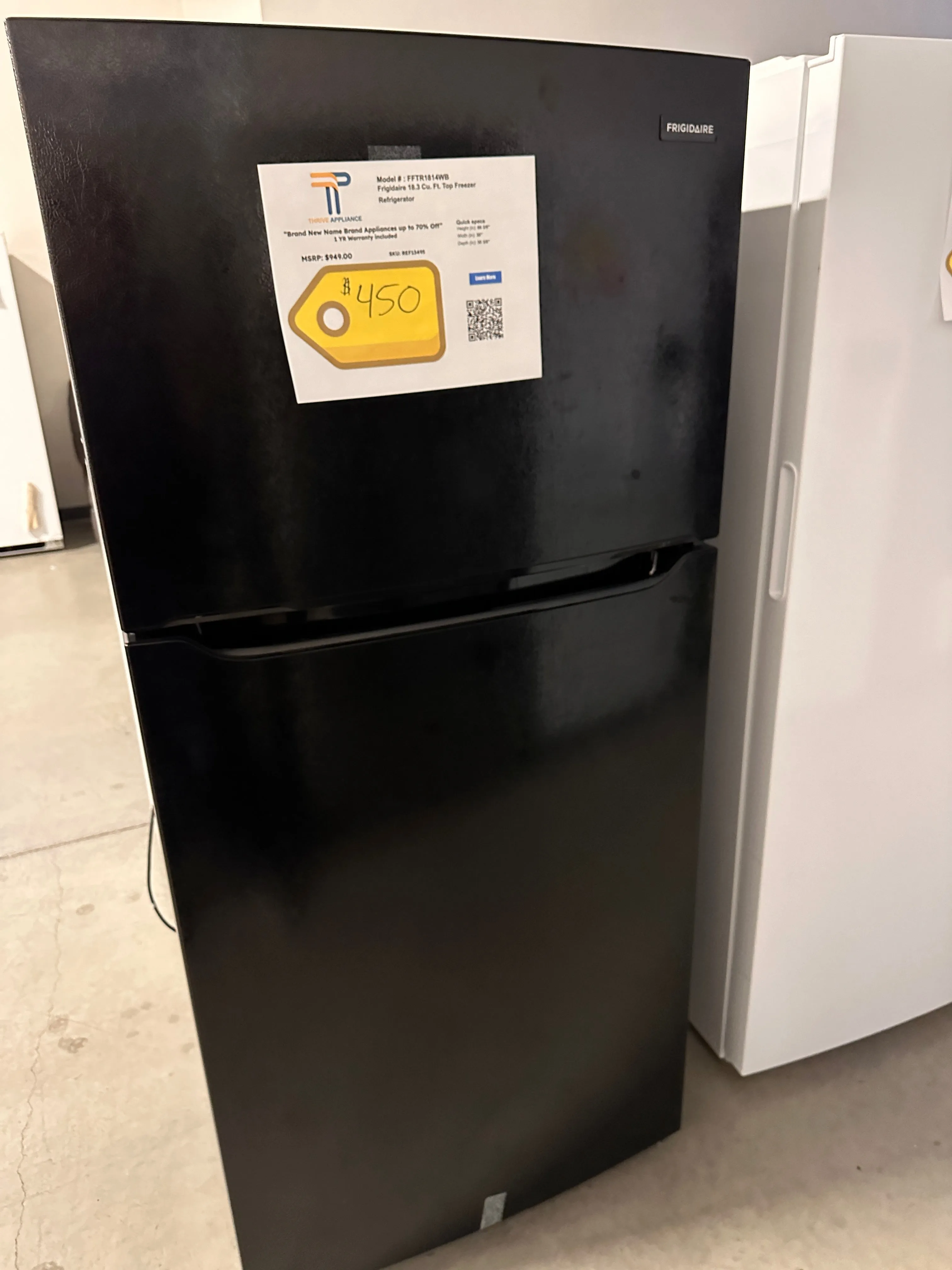 Brand New Frigidaire 18.3 Cu. Ft. Top Freezer Refrigerator Model: FFTR1814WB REF13495