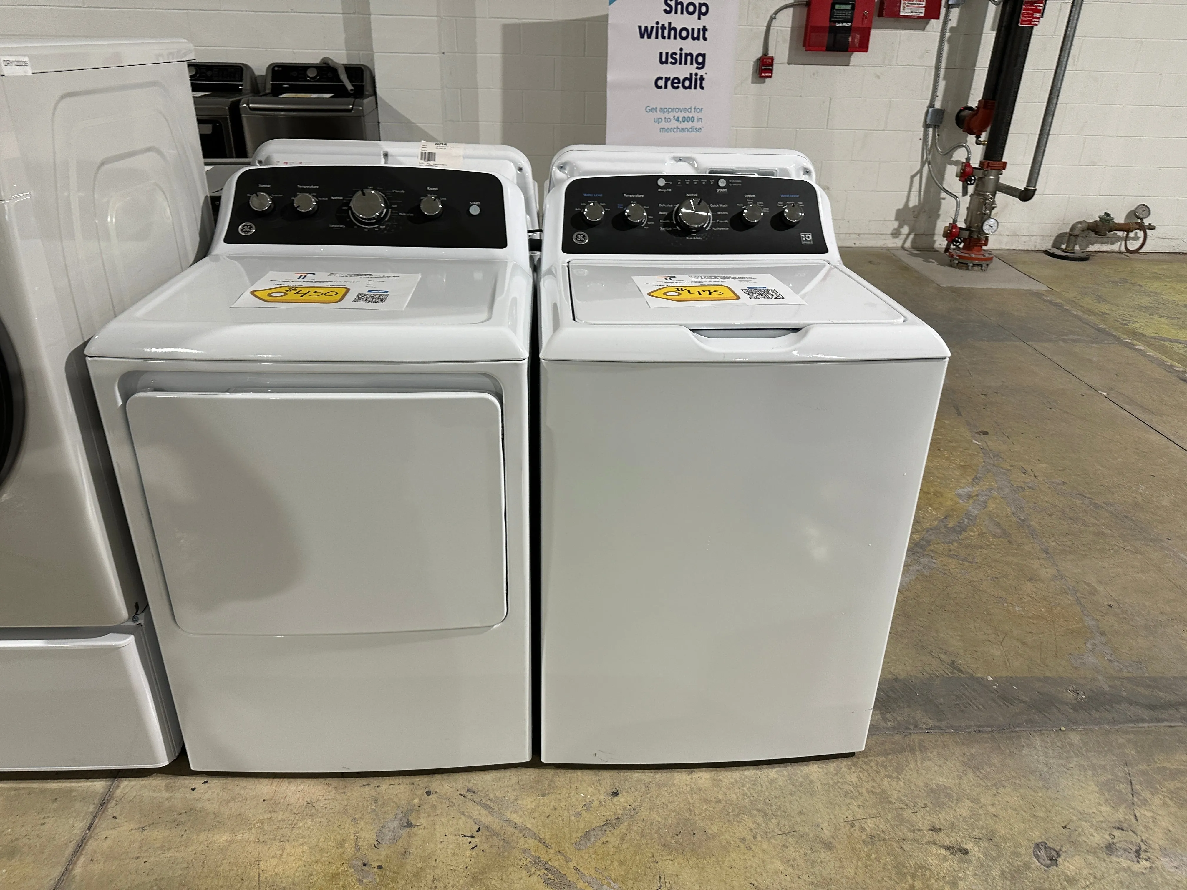 BRAND NEW GE TOP LOAD WASHER ELECTRIC DRYER LAUNDRY SET WAS12337S DRY12210S