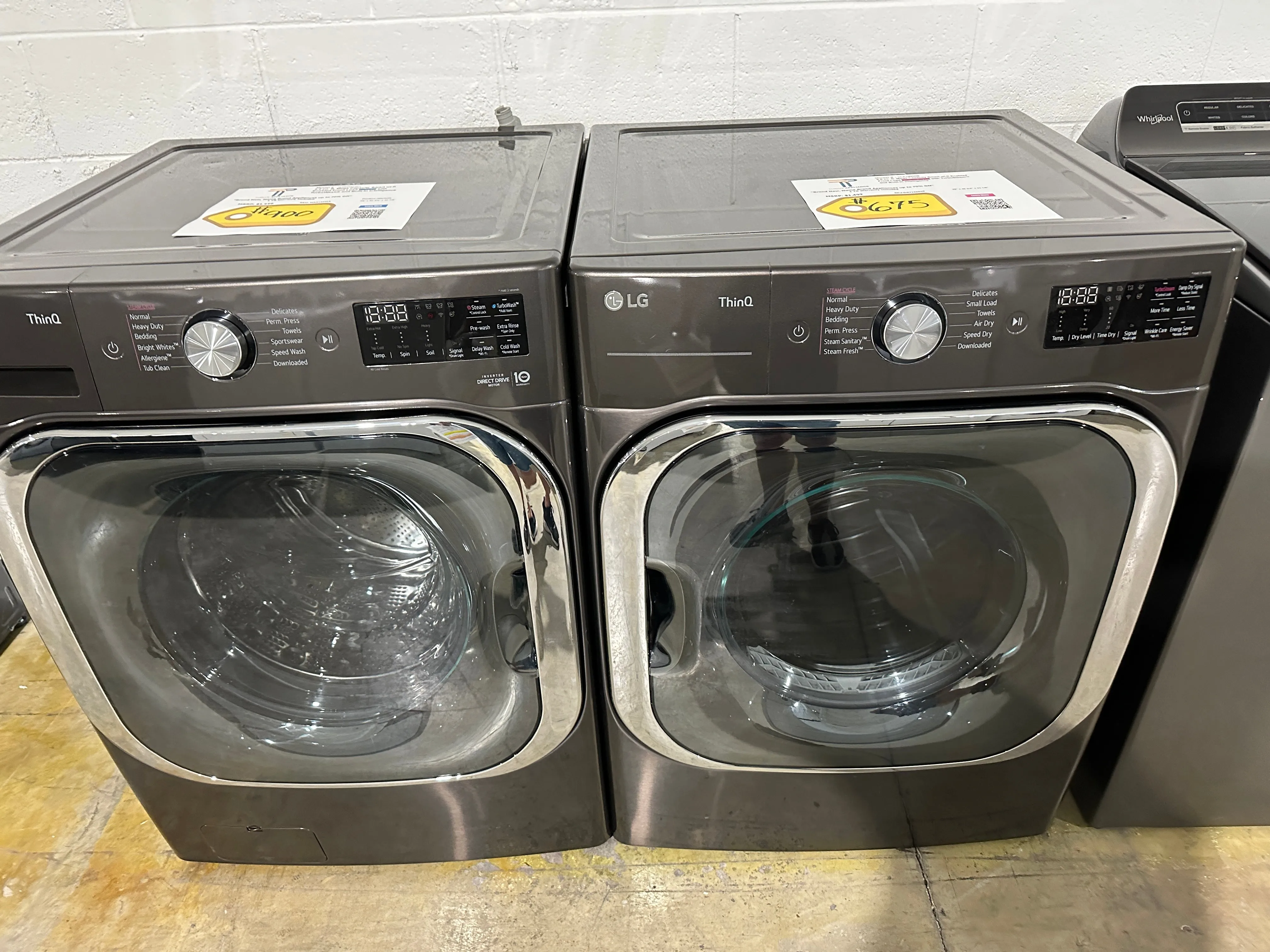 BRAND NEW LARGE CAPACITY FRONT LOAD WASHER ELECTRIC DRYER LAUNDRY SET WAS12296S DRY12246S