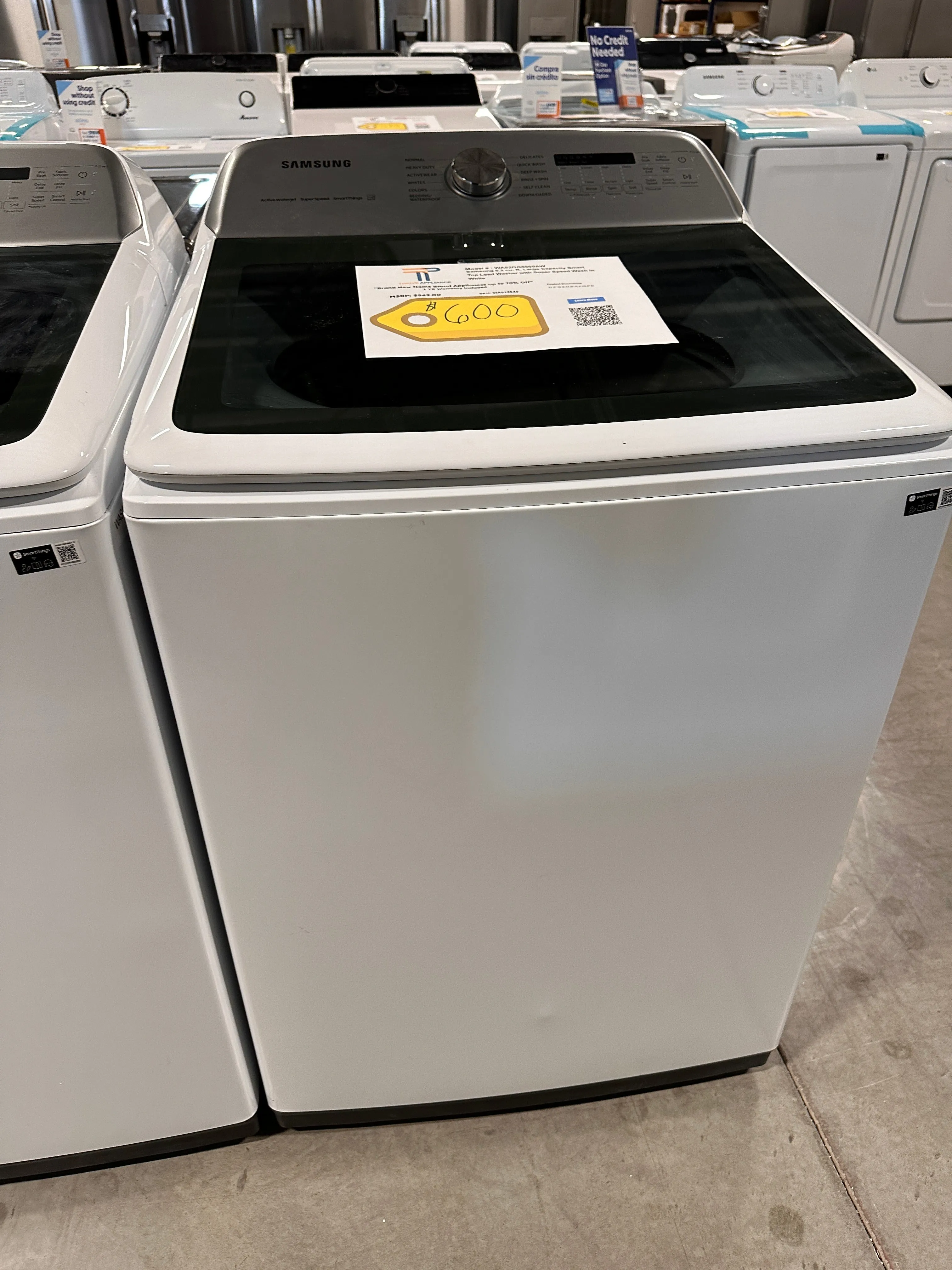 BRAND NEW SAMSUNG TOP LOAD SMART WASHING MACHINE MODEL: WA52DG5500AW WAS13545