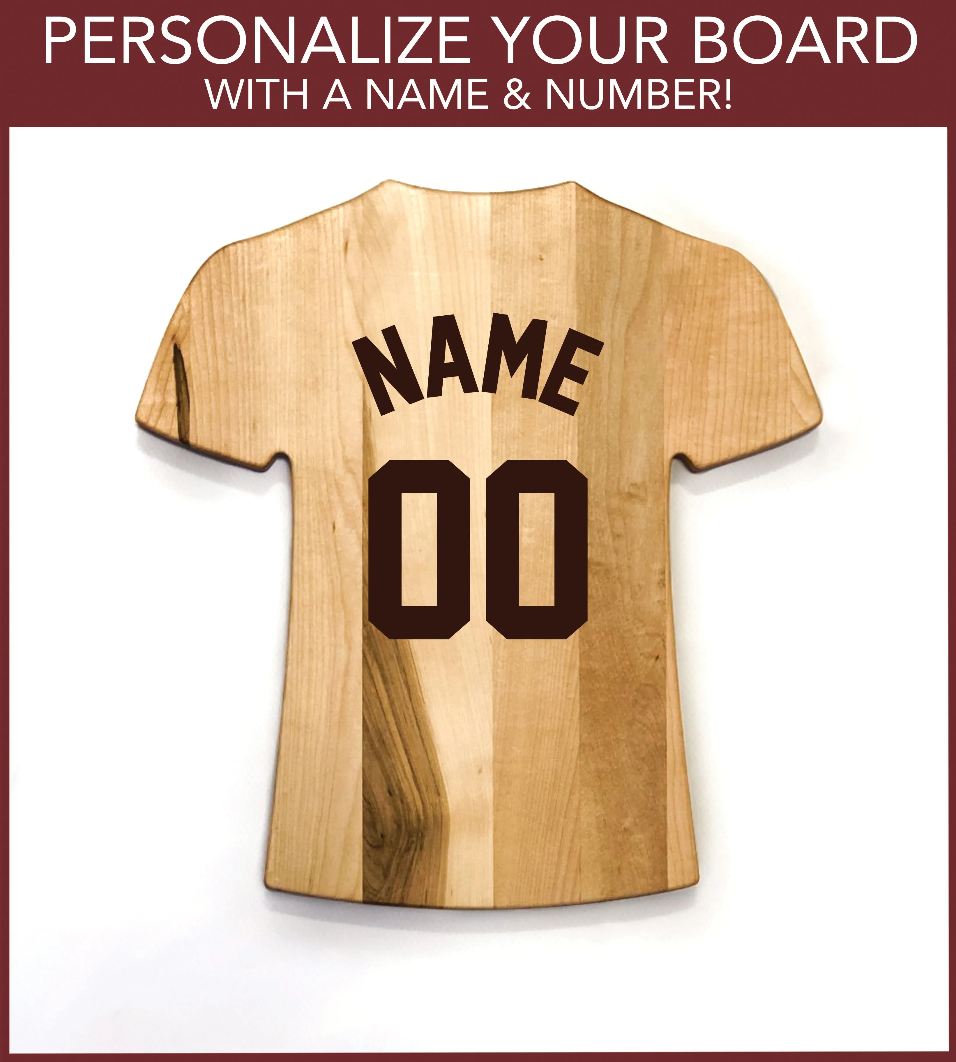 Bravos de Atlanta Team Jersey Cutting Board | Customize With Your Name & Number | Add a Personalized Note (en Español)