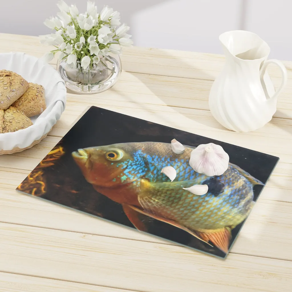 Brown and Orange Fish Cutting Board