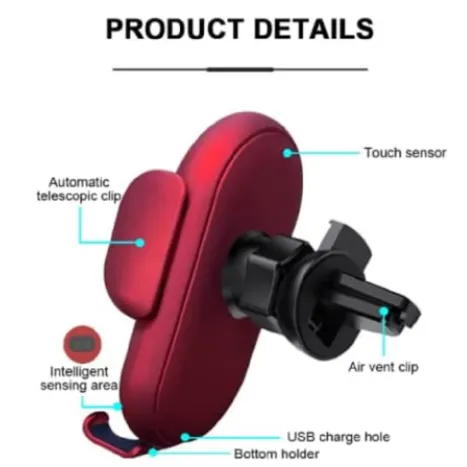 Car Phone Holder Wireless Charger Smart Infrared Sensing Mobile Phone Stand Fast Charge Creative Automatic Telescopic Bracket